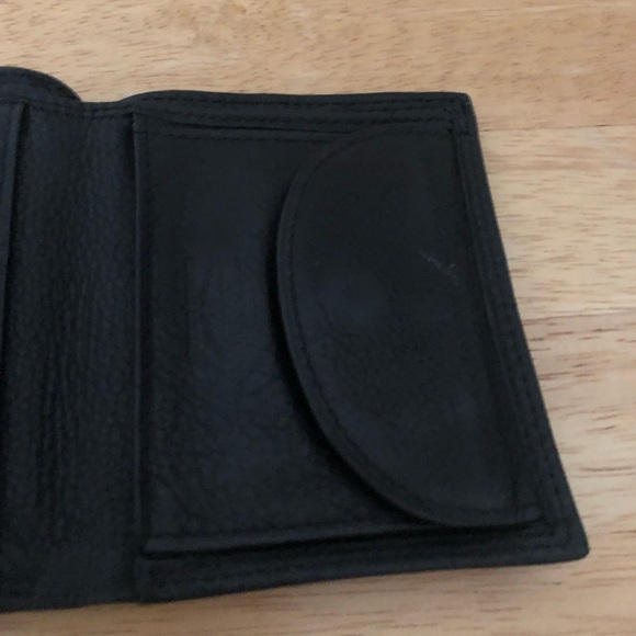 Fossil wallet billfold trifold leather crackled card holder change pocket black - Picture 3 of 11